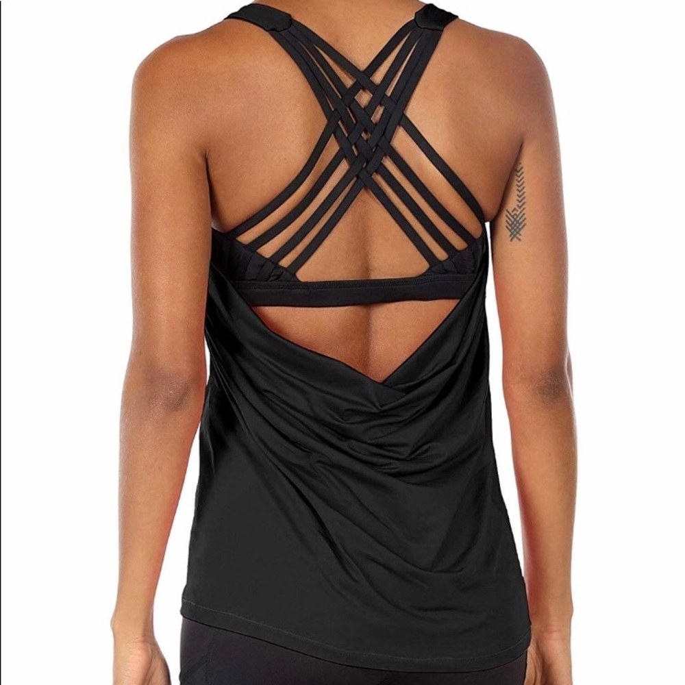 Strappy Workout Top with Drape Sexy Back